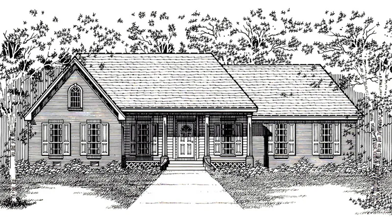 Country French House Plan Front of Home - 060D-0148 - Shop House Plans and More