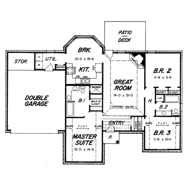 Ranch House Plan First Floor - Terimoore Ranch Home 060D-0149 - Shop House Plans and More