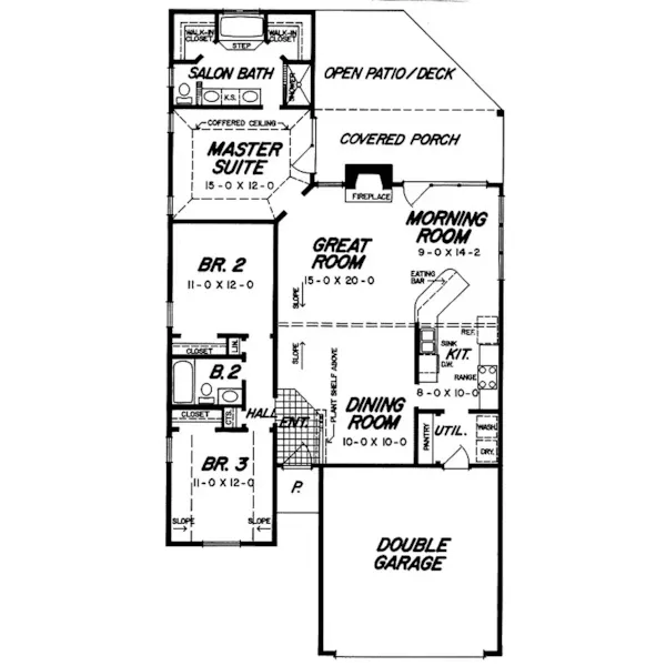 Country House Plan First Floor - Swann Ranch Home 060D-0150 - Shop House Plans and More