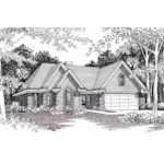 Ranch House Plan Front of Home - Surrey Lake Traditional Home 060D-0152 - Shop House Plans and More