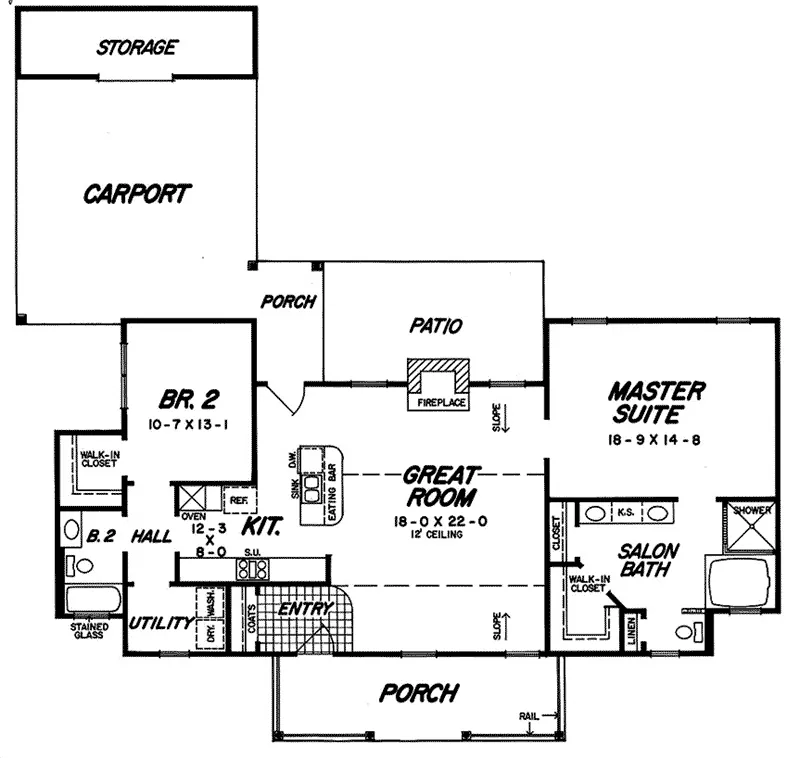 Ranch House Plan First Floor - 060D-0153 - Shop House Plans and More