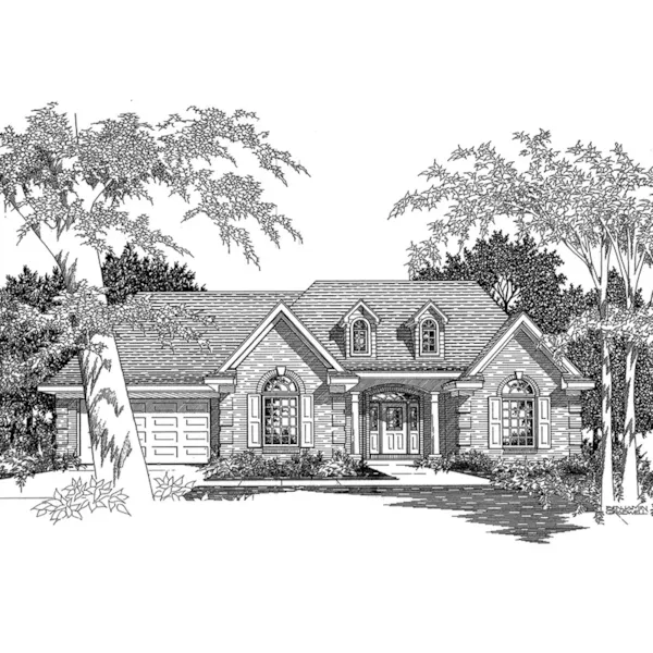 Front of Home - Vicente Hill Ranch Home 060D-0154 - Shop House Plans and More