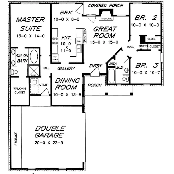 Traditional House Plan First Floor - Stifel European Home 060D-0156 - Shop House Plans and More