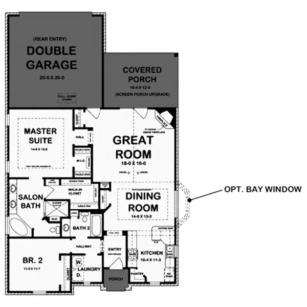 Sunbelt House Plan First Floor - Adrina European Cottage 060D-0158 - Shop House Plans and More