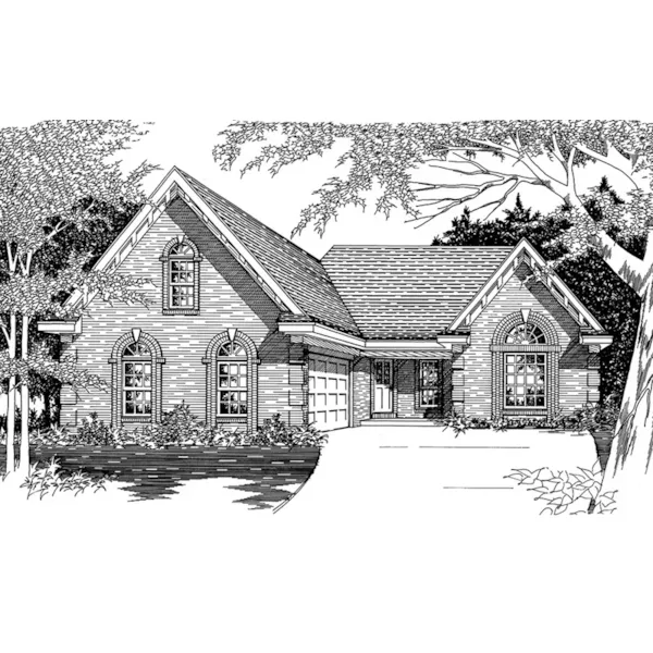 Ranch House Plan Front of Home - Carden Traditional Ranch Home 060D-0162 - Shop House Plans and More