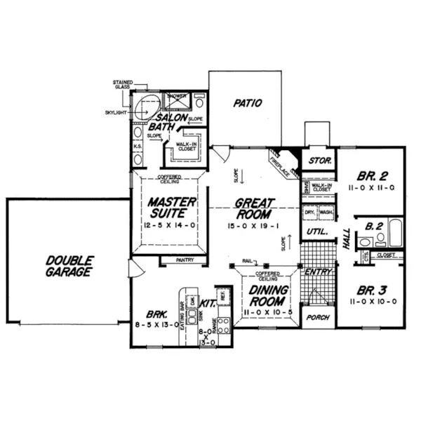 Traditional House Plan First Floor - 060D-0164 - Shop House Plans and More