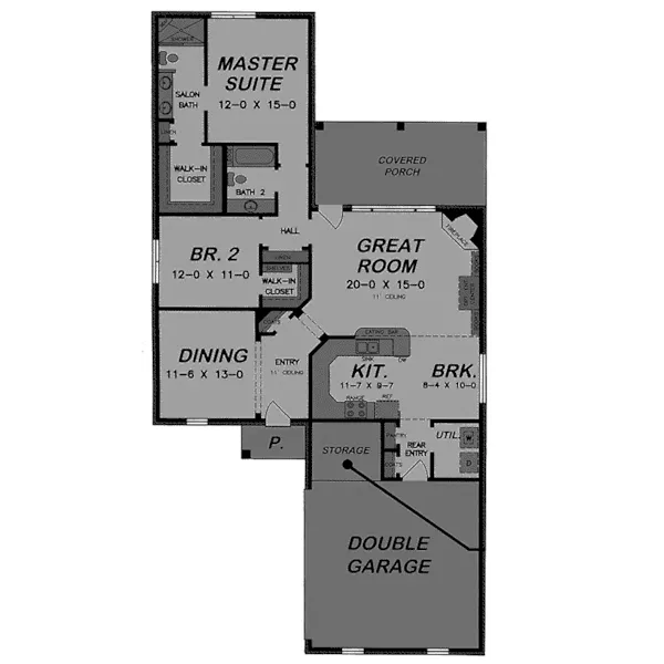 Tudor House Plan First Floor - Haroldson European Home 060D-0168 - Shop House Plans and More