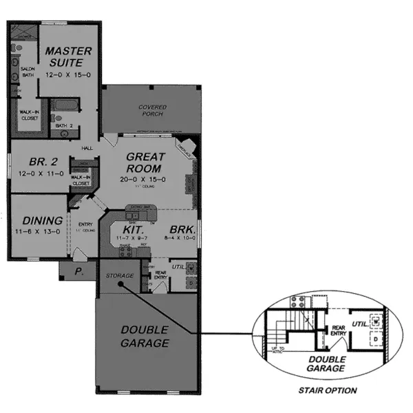 Tudor House Plan Optional Stairs - Haroldson European Home 060D-0168 - Shop House Plans and More