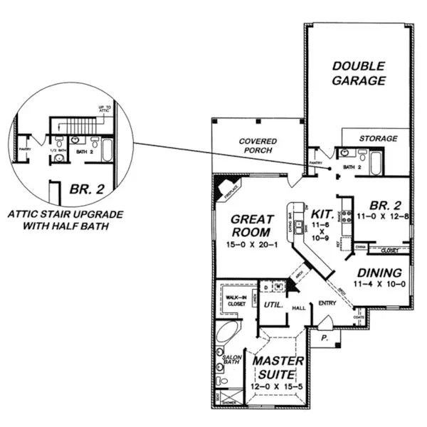 Ranch House Plan Optional Stairs - 060D-0169 - Shop House Plans and More