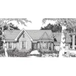 Ranch House Plan Front of Home - Jaclyn European Ranch Home 060D-0171 - Shop House Plans and More