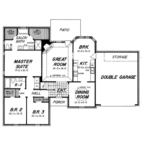 Traditional House Plan First Floor - Iron Bluff Ranch Home 060D-0173 - Shop House Plans and More