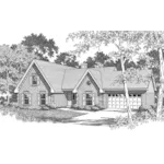 Traditional House Plan Front of Home - Iron Bluff Ranch Home 060D-0173 - Shop House Plans and More