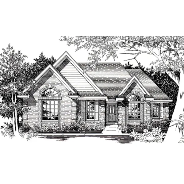 European House Plan Front of Home - Holgate Lane Ranch Home 060D-0176 - Shop House Plans and More