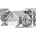 Traditional House Plan Front of Home - Zanesville Ranch Home 060D-0177 - Shop House Plans and More