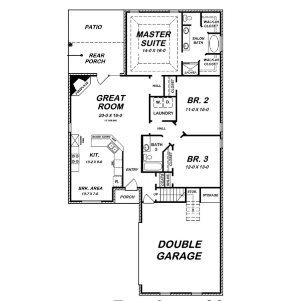 Tudor House Plan First Floor - Yoders European Home 060D-0179 - Shop House Plans and More