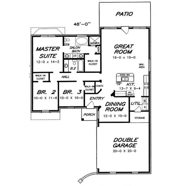 Traditional House Plan First Floor - Neilson European Home 060D-0182 - Shop House Plans and More