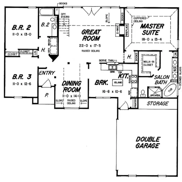 Traditional House Plan First Floor - 060D-0189 - Shop House Plans and More