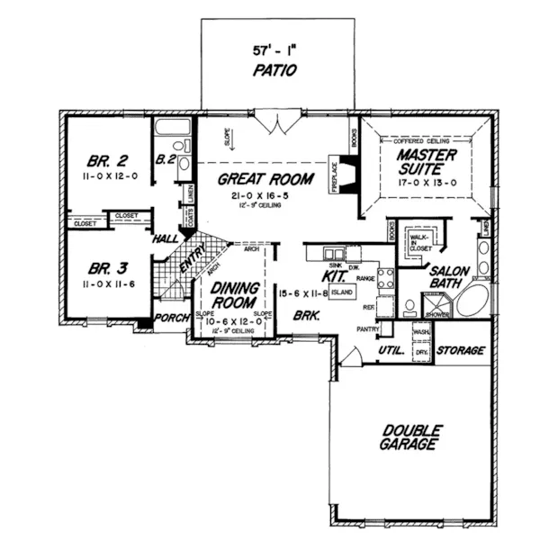 Traditional House Plan First Floor - 060D-0190 - Shop House Plans and More