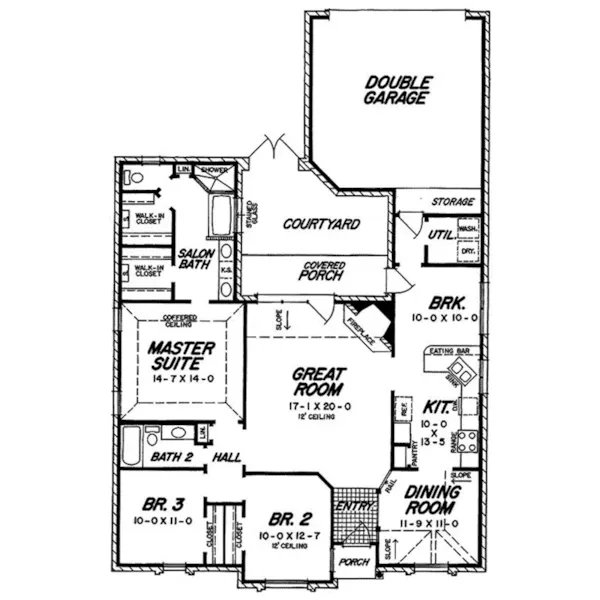 Ranch House Plan First Floor - Josephina Hill European Home 060D-0193 - Shop House Plans and More