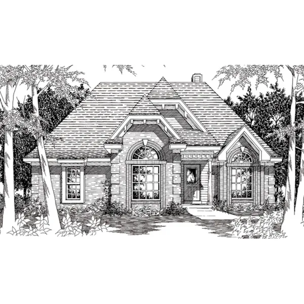 Ranch House Plan Front of Home - Josephina Hill European Home 060D-0193 - Shop House Plans and More