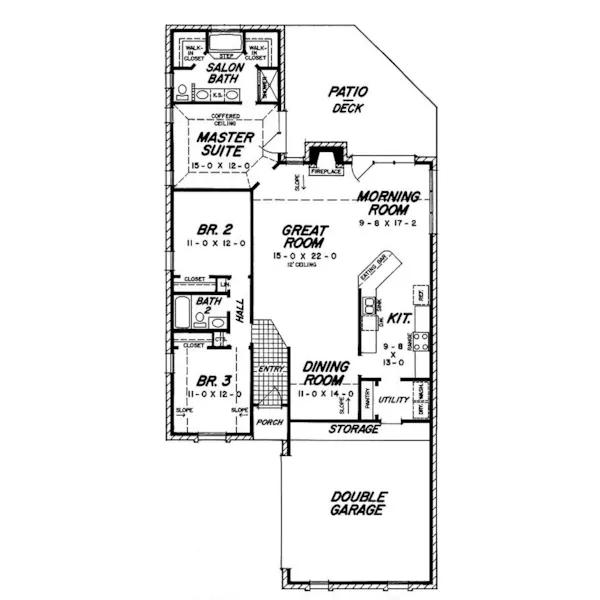 European House Plan First Floor - Huston Hill Ranch Home 060D-0194 - Shop House Plans and More