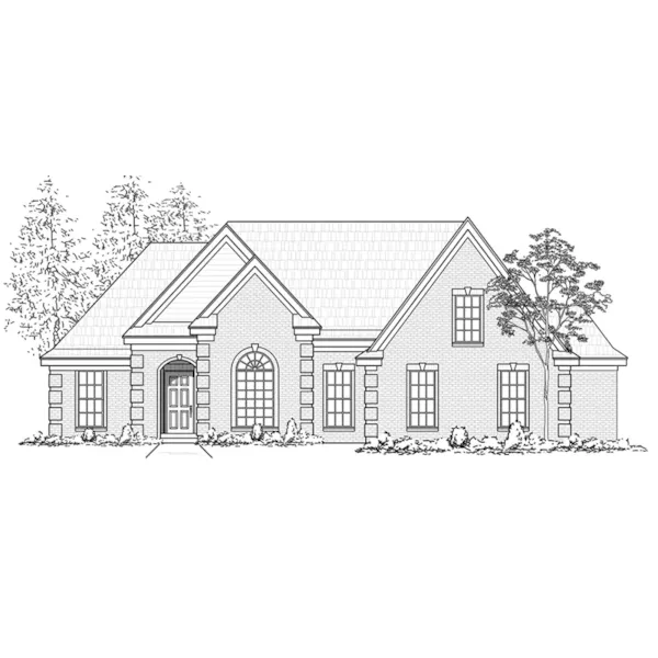 Traditional House Plan Front of Home - Higate Ranch Home 060D-0196 - Shop House Plans and More