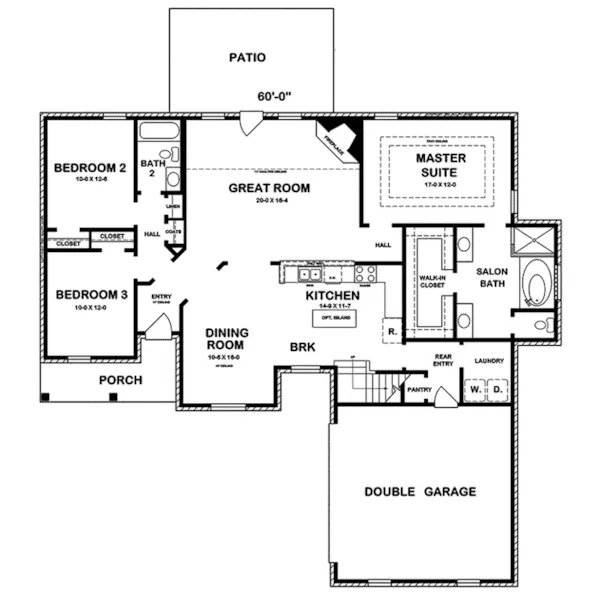 Traditional House Plan First Floor - 060D-0197 - Shop House Plans and More