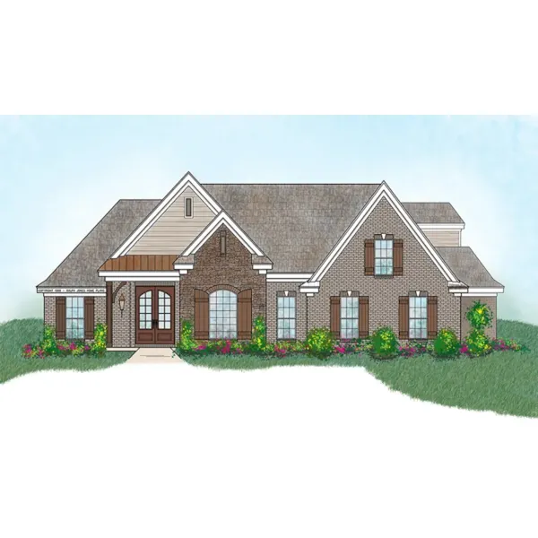 Traditional House Plan Front of Home - Auburn Falls European Home 060D-0198 - Shop House Plans and More