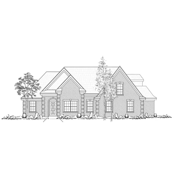 Traditional House Plan Front of Home - Ritchey Traditional Ranch Home 060D-0201 - Shop House Plans and More