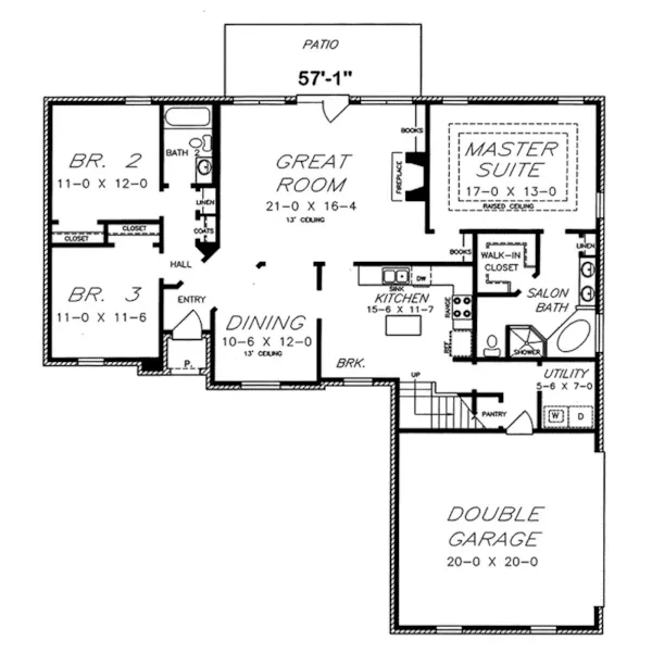 Traditional House Plan First Floor - Emert European Home 060D-0204 - Shop House Plans and More