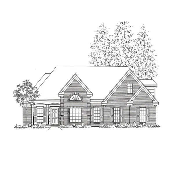 Traditional House Plan Front of Home - Martin Cove Traditional Home 060D-0205 - Shop House Plans and More