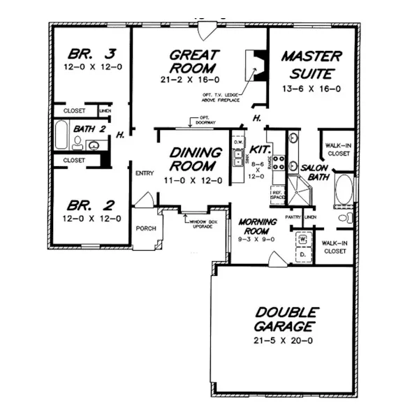 Country House Plan First Floor - Kohnen Ranch Home 060D-0208 - Shop House Plans and More