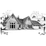 Traditional House Plan Front of Home - Frey Run Ranch Home 060D-0210 - Shop House Plans and More