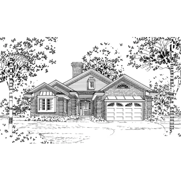 Ranch House Plan Front of Home - Creston Field Ranch Home 060D-0211 - Shop House Plans and More