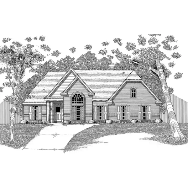 Ranch House Plan Front of Home - Becker Run Ranch Home 060D-0213 - Shop House Plans and More