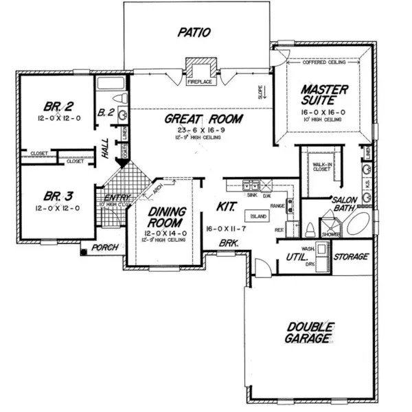 Ranch House Plan First Floor - Anthony Mill Ranch Home 060D-0215 - Shop House Plans and More