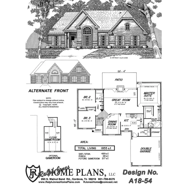 Ranch House Plan Optional Second Floor - Anthony Mill Ranch Home 060D-0215 - Shop House Plans and More