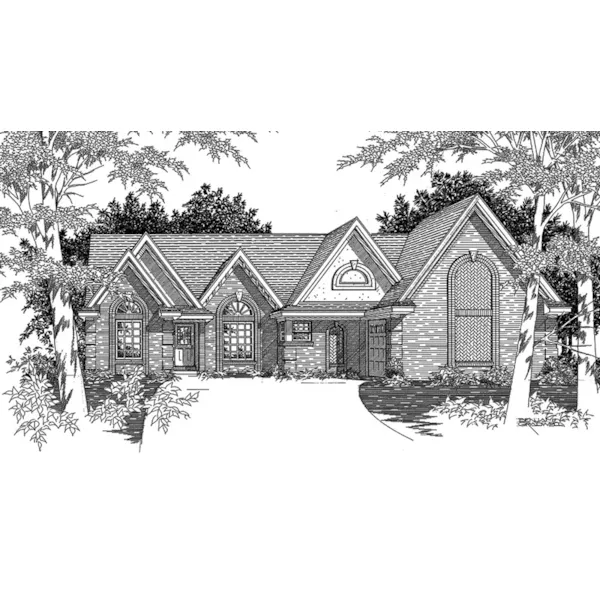 Ranch House Plan Front of Home - Lawnview Ranch Home 060D-0227 - Shop House Plans and More