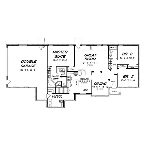 Traditional House Plan First Floor - Felton Hill Traditional Home 060D-0230 - Shop House Plans and More