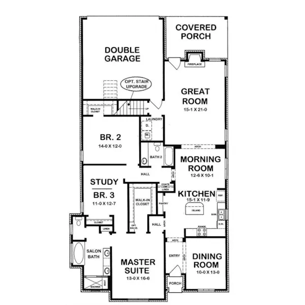 Prairie House Plan First Floor - Hancock European Home 060D-0231 - Shop House Plans and More