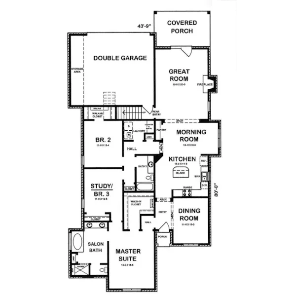 Ranch House Plan First Floor - Hellmont Two-Story Home 060D-0232 - Shop House Plans and More