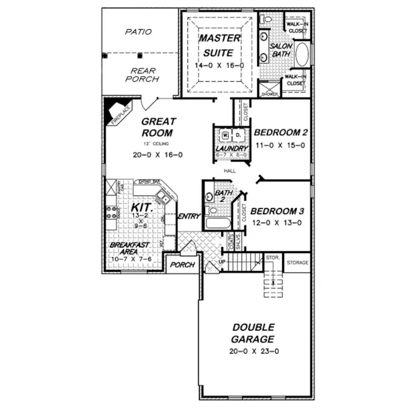 Rustic House Plan First Floor - Maculay Bay Ranch Home 060D-0235 - Shop House Plans and More