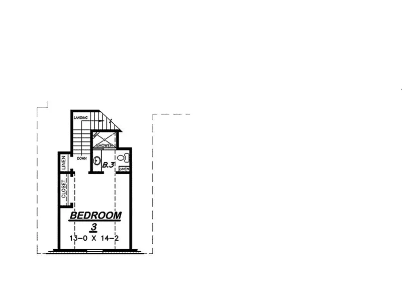 Tudor House Plan Second Floor - 060D-0236 - Shop House Plans and More