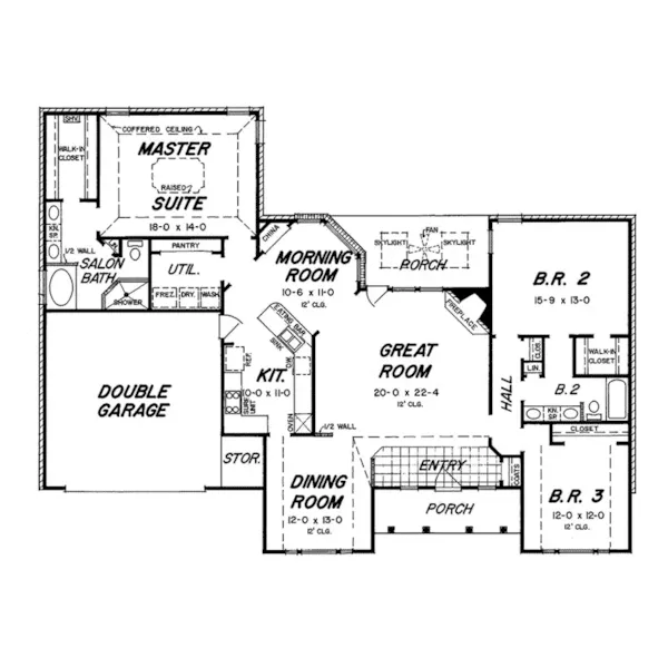 Ranch House Plan First Floor - Rosales Ranch Home 060D-0239 - Shop House Plans and More