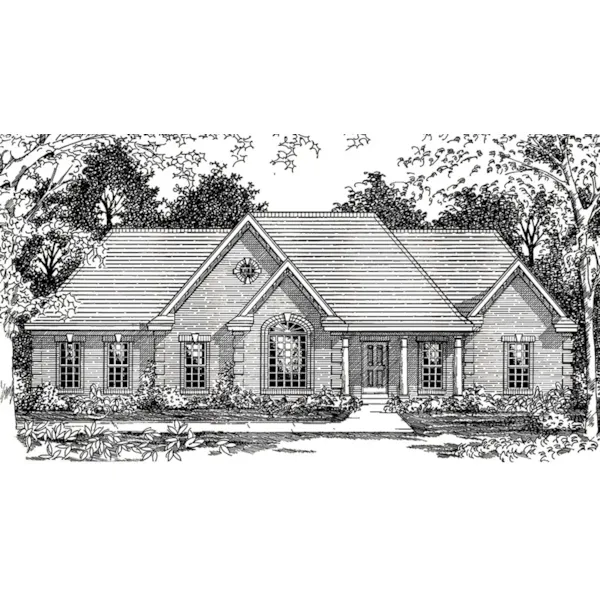 Ranch House Plan Front of Home - Rodney Lake Ranch Home 060D-0243 - Shop House Plans and More