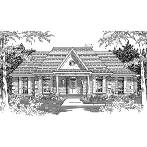 Traditional House Plan Front of Home - Janice Park Southern Home 060D-0248 - Shop House Plans and More