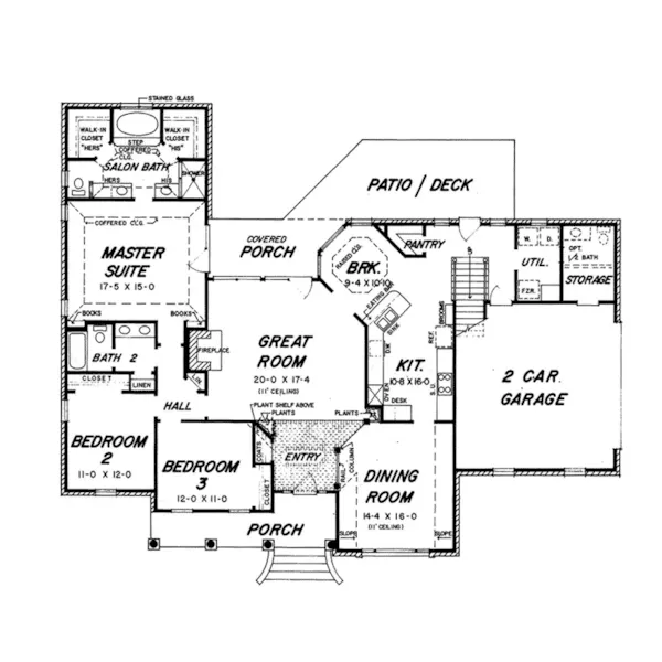 Traditional House Plan First Floor - Janika Ranch Home 060D-0253 - Shop House Plans and More