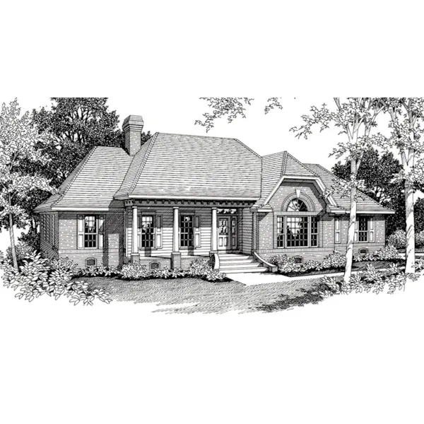 Traditional House Plan Front of Home - Janika Ranch Home 060D-0253 - Shop House Plans and More