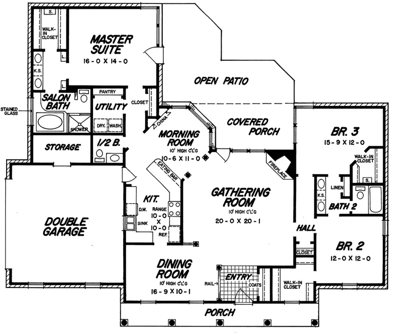 Rustic House Plan First Floor - 060D-0255 - Shop House Plans and More