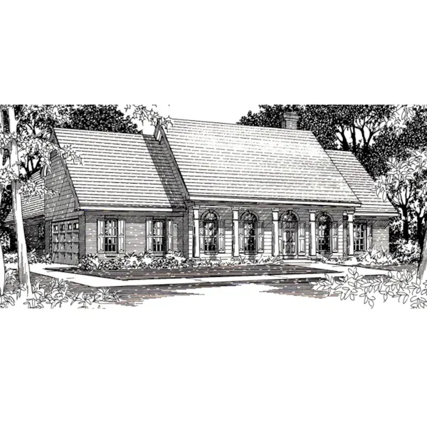 Saltbox House Plan Front of Home - Franklyn Southern Home 060D-0255 - Shop House Plans and More